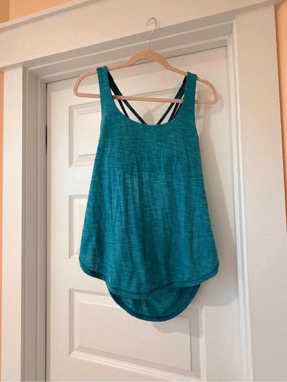 Lululemon Teal Strappy Draped Back Women's Athletic Shirt